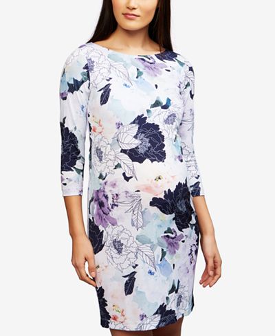 A Pea In The Pod Maternity Floral-Print Sheath Dress