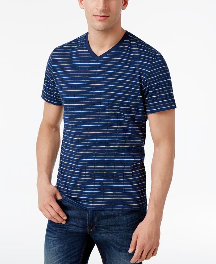 Alfani Men's Stripe V-Neck T-Shirt, Created for Macy's & Reviews - T ...