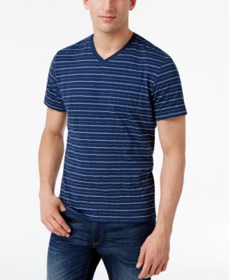 Alfani Men's Stripe V-Neck T-Shirt, Created for Macy's - Macy's