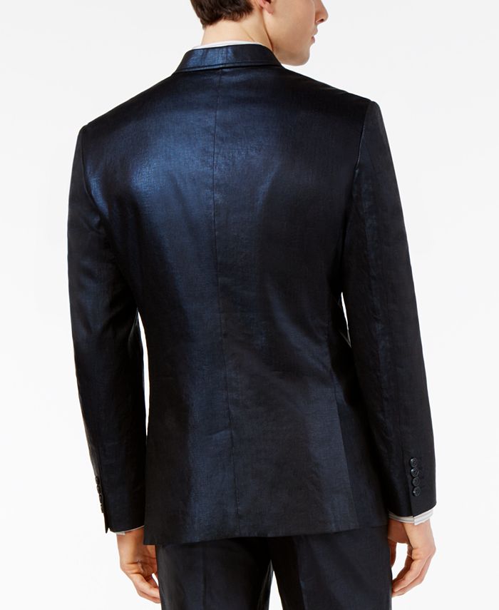 INC International Concepts I.N.C. Men's Slim-Fit Shiny Linen Blazer ...