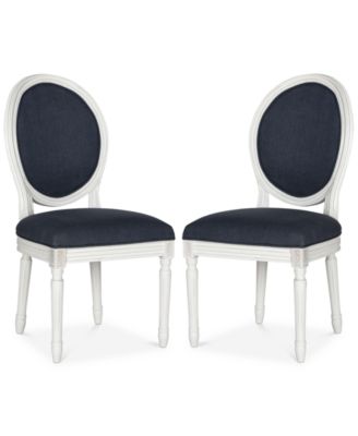 Safavieh - Claudius Set of 2 Linen Dining Chairs, Quick Ship