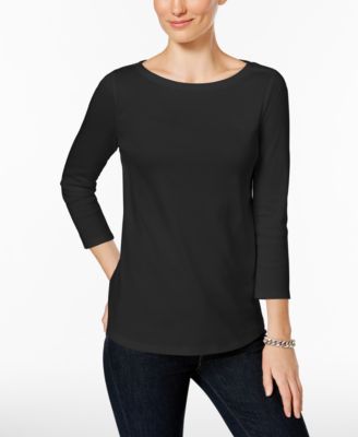 Charter Club - Petite Button-Shoulder Top