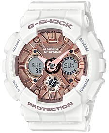 Women's S Series Analog-Digital White and Rose Gold-Tone Watch 46mm GMAS120MF7A2