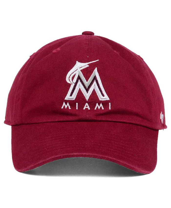 '47 Brand Miami Marlins Cardinal and White Clean Up Cap & Reviews ...