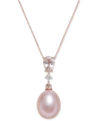 FREELIGHT LIGHT POINT NECKLACE IN ROSE GOLD AND PINK DIAMOND