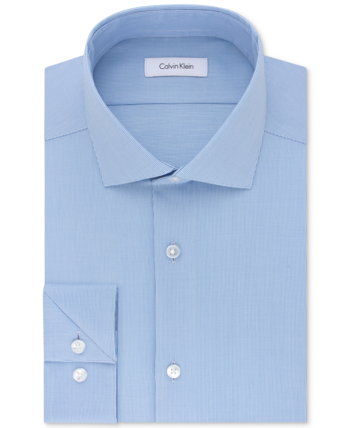 Shop Calvin Klein Steel Men's Slim-fit Non-iron Stretch Performance Dress Shirt In French Blue