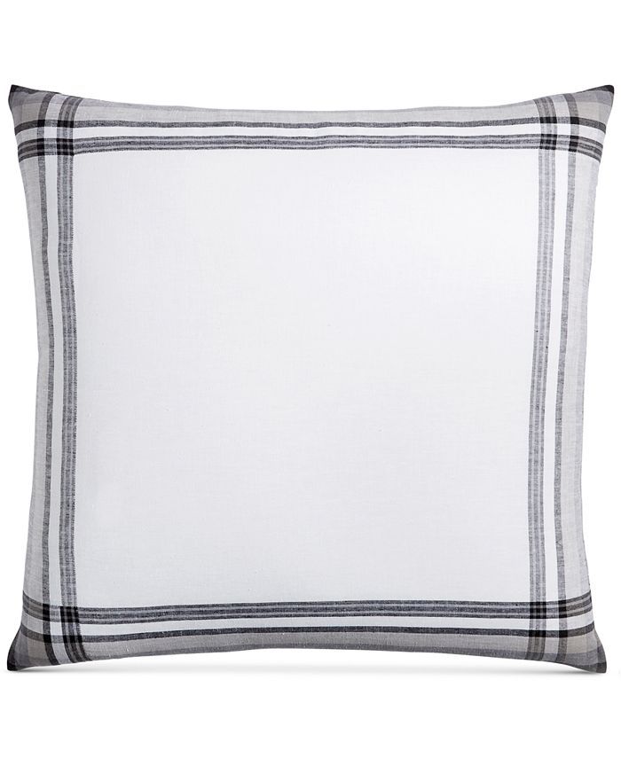 Hotel Collection CLOSEOUT! Linen Plaid European Sham, Created for Macy