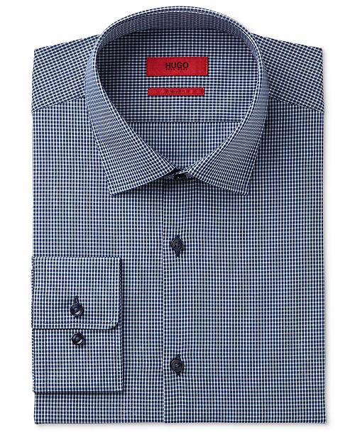 Hugo Boss HUGO Men's SlimFit Navy Micro Check Dress Shirt & Reviews
