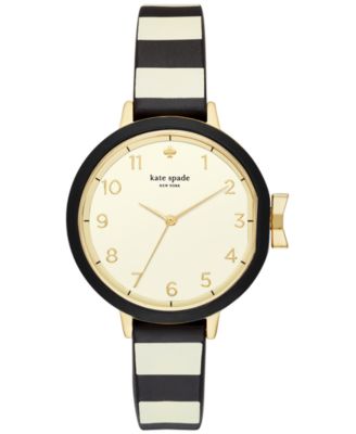 kate spade new york - Women's park row Black & Ivory Silicone Strap Watch 34mm KSW1313