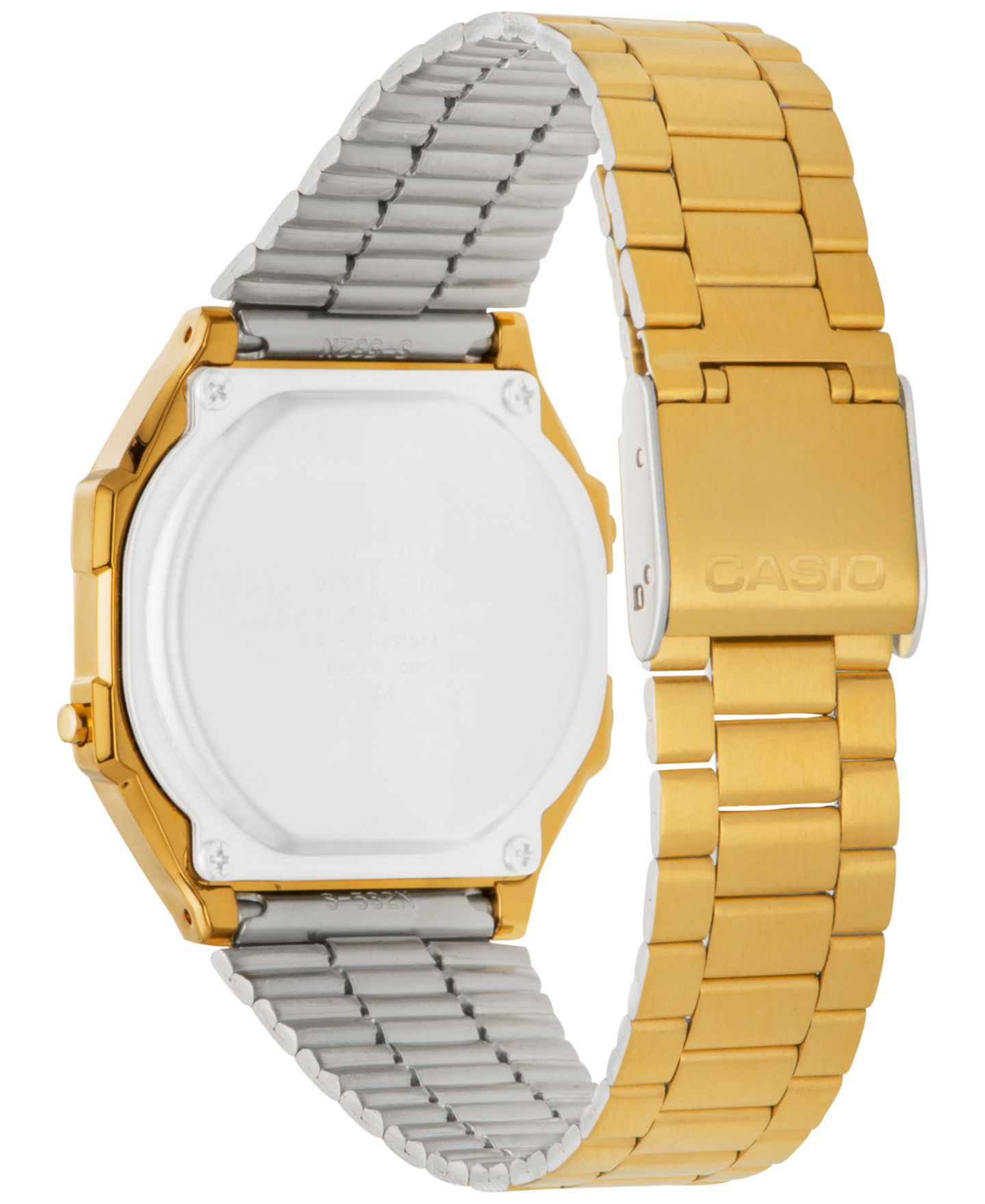 Мужские часы Casio Digital Vintage Gold-Tone Stainless Steel Bracelet Watch 39x39mm A168WG-9MV — фото 3
