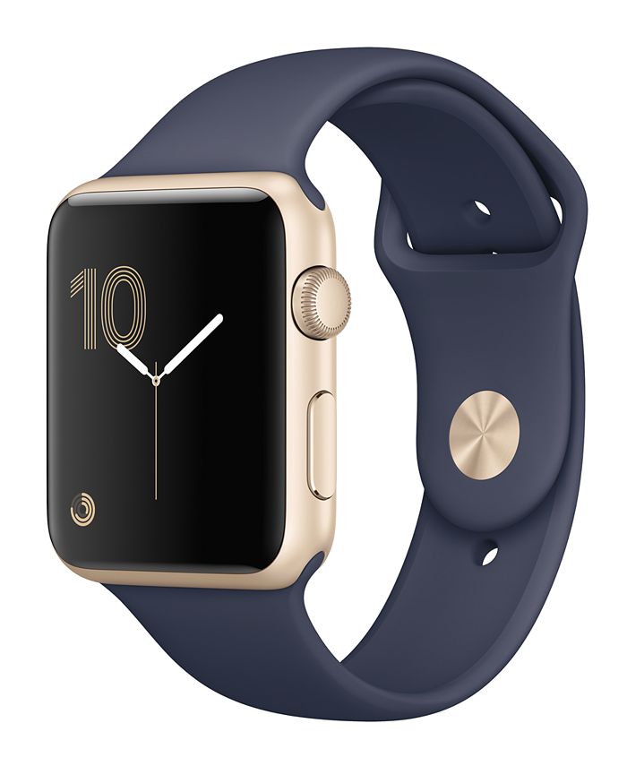 Apple watch series 2 42mm gold aluminum case with midnight blue sport band clearance
