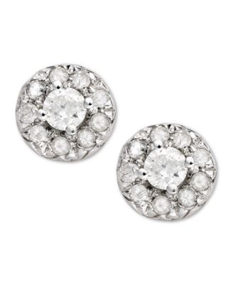 Macy's - Diamond Round Stud Earrings in 14k White Gold (1/4 ct. t.w)