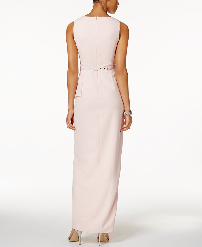 Vince Camuto Belted Asymmetrical Gown - Macy's