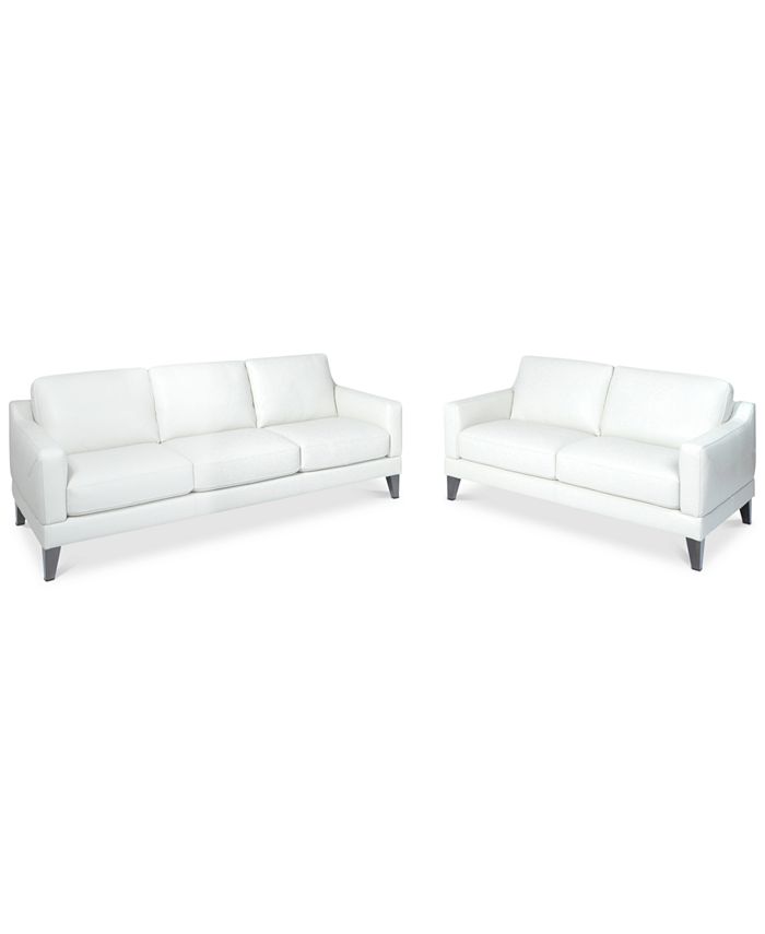 Furniture CLOSEOUT! Emilda 82" Leather Sofa and 62" Loveseat Set