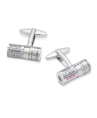 Rhona Sutton - Men's Silver-Tone Calendar Cufflinks