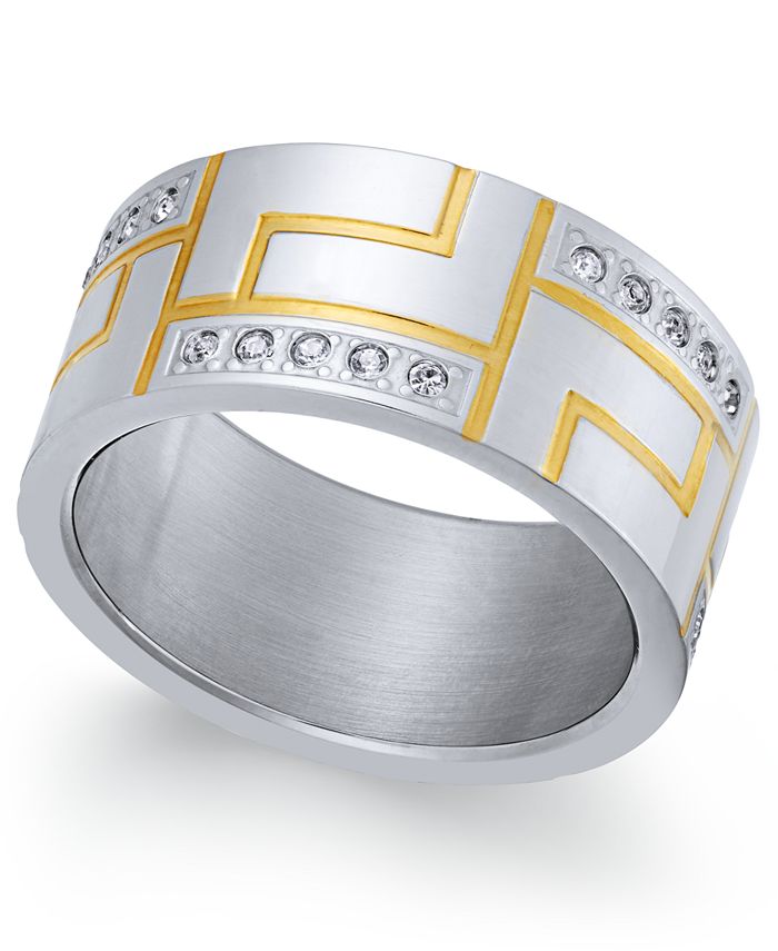 Sutton by Rhona Sutton - Men's Two-Tone Modern Cubic Zirconia Ring