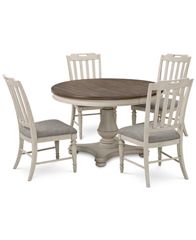 dining round pedestal expandable barclay pc table upholstered chairs side main