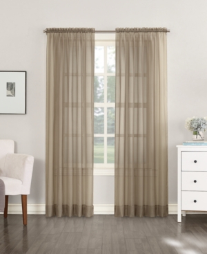 No. 918 Sheer Voile Rod Pocket Top Curtain Panel, 59" X 95" In Taupe
