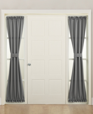 Sun Zero Grant 26" X 72" Sidelight Curtain Panel In Grey