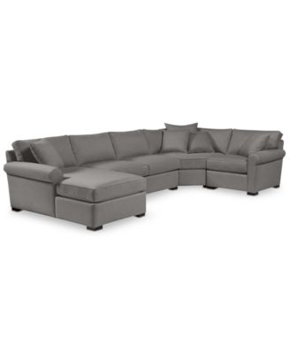 Furniture Astra 4-Pc. Fabric Sectional with Chaise - Custom Colors ...