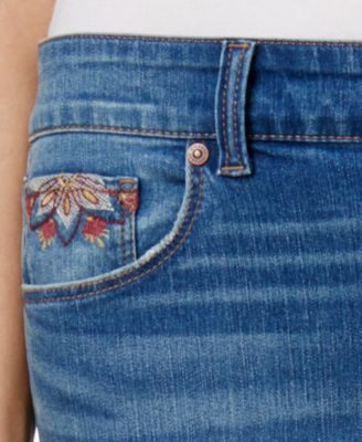 Style & Co Embroidered Skinny Jeans, Created for Macy's
