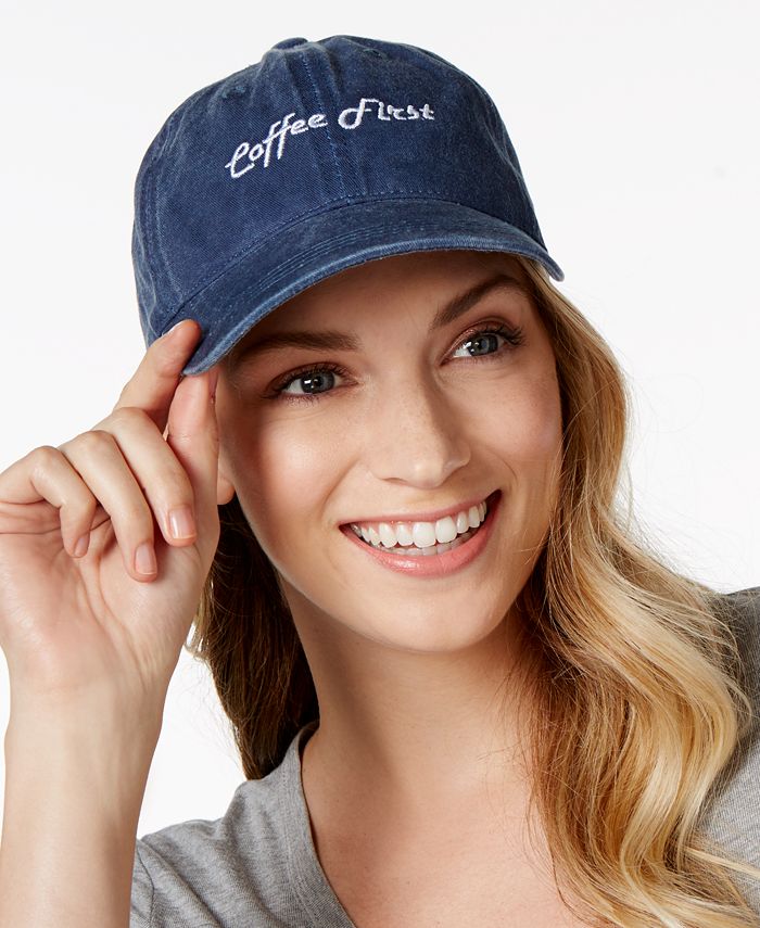 Steve Madden Coffee First Denim Baseball Cap Macy's