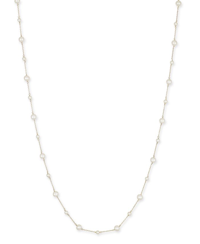 Macy's Cultured Freshwater Pearl (4-1/2mm & 7mm) Chain 54Long Necklace in 14k  Gold-Plated Sterling Silver - Macy's