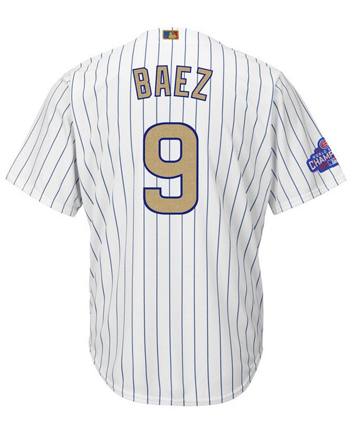 Majestic Men's Javier Baez Chicago Cubs World Series Gold Replica