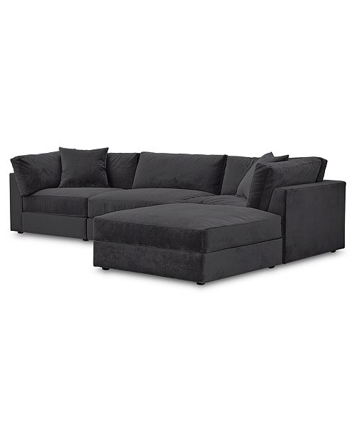 Furniture Aryanna 132 4 Pc Modular Sofa With Ottoman And 2 Toss
