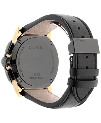 Gucci - Unisex Swiss G-Chrono XL Black Leather Strap Watch 44mm YA101203