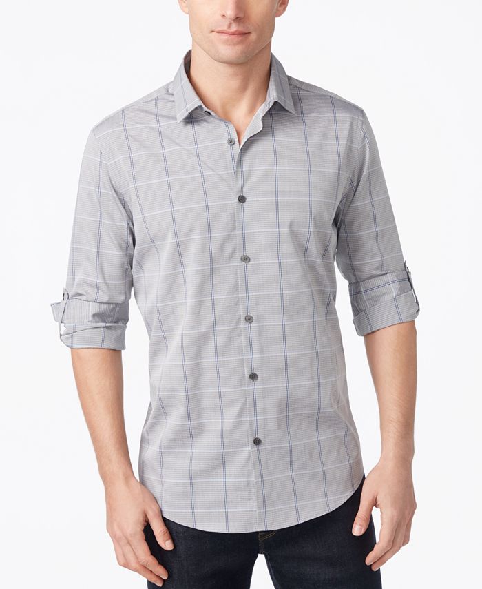 Alfani Men's Classic-Fit Striped Windowpane Shirt, Created for Macy's ...