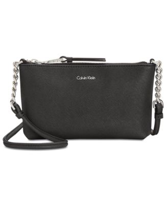 Calvin Klein Hayden Saffiano Leather Chain Crossbody & Reviews - Handbags & Accessories - Macy&#39;s