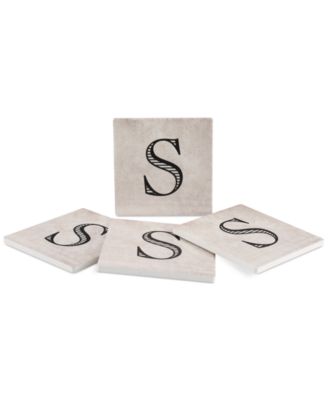 Thirstystone Vintage Monogram 4-Pc. Coaster Set - S