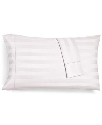 Charter Club Damask 1.5" Stripe 550 Thread Count 100% Cotton White Pillowcase Pair, Standard