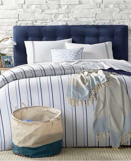 Remodo For Macy S 9 Pc Alternating Navy Stripe Twin Xl Comforter