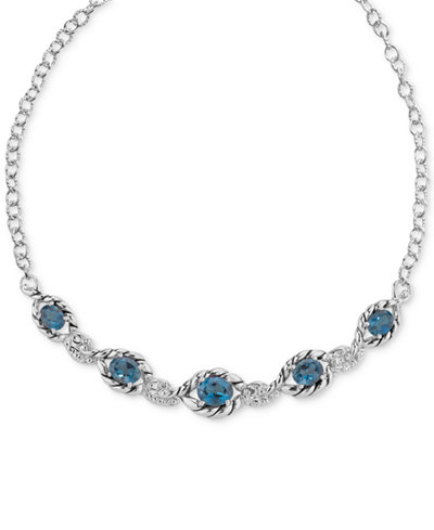 Blue Topaz Statement Necklace (10-3/4 ct. t.w.) in Sterling Silver
