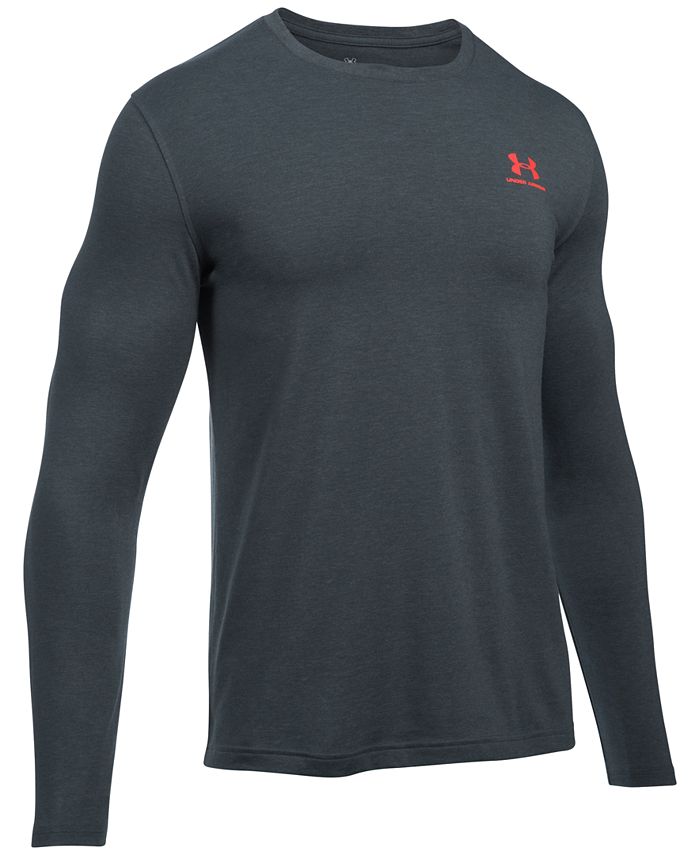 Under Armour charged cotton long sleeve t-shirt in black