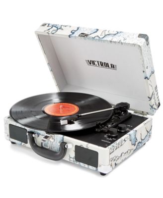 victrola suitcase record player with speakers