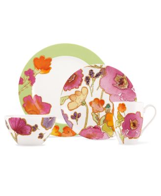 Lenox - Dinnerware, Floral Fusion Kiwi 4 Piece Place Set