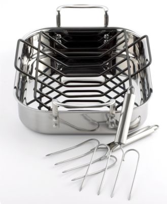 Calphalon - Roaster, Tri-Ply Stainless Steel with Rack 14"
