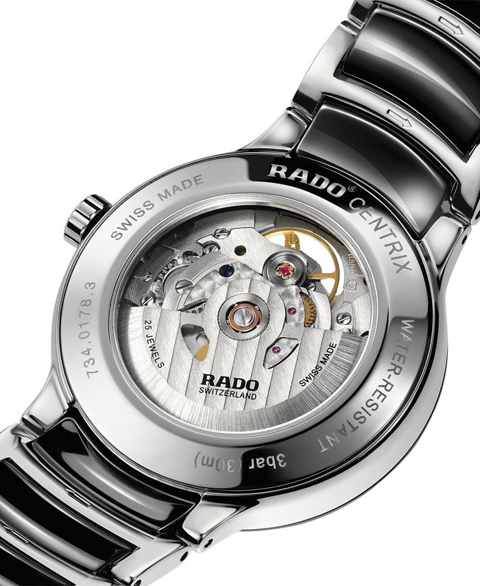 Rado - Men's Swiss Automatic Centrix Open Heart Two-Tone Stainless Steel & High Tech Ceramic Bracelet Watch 38mm R30178152