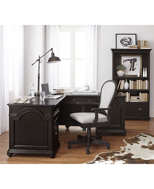 Furniture Clinton Hill Ebony Home Office L Shaped Desk Created