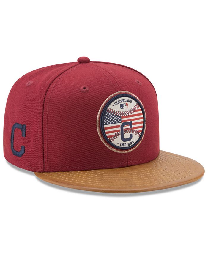 Cleveland Indians New Era Americana Patch 59FIFTY Fitted Hat - Red