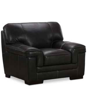 FURNITURE MYARS 47" LEATHER CHAIR, CREATED FOR MACY'S