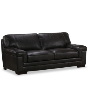 FURNITURE MYARS 91" LEATHER SOFA, CREATED FOR MACY'S