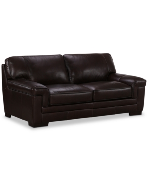 FURNITURE MYARS 91" LEATHER SOFA, CREATED FOR MACY'S