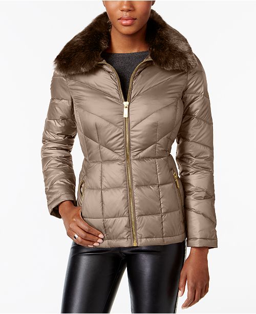 Cole FauxFurCollar Down Puffer Coat, Created for Macy's & Reviews Coats Women Macy's