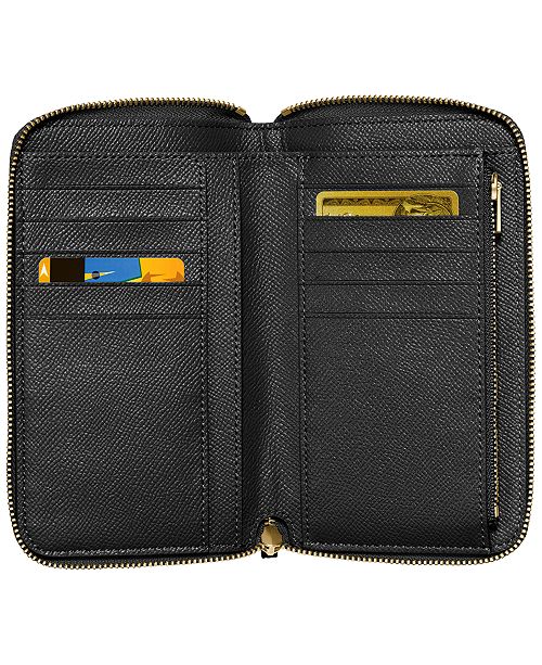 COACH Medium Zip Around Wallet in Crossgrain Leather & Reviews - Handbags & Accessories - Macy&#39;s