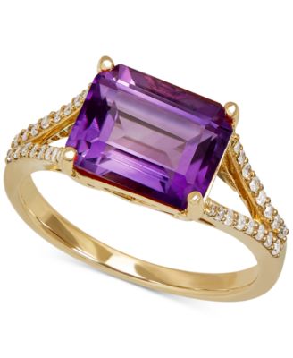 Bronzarte - Amethyst (2-9/10 ct. t.w.) & Diamond (1/8 ct. t.w.) Ring in 14k Gold