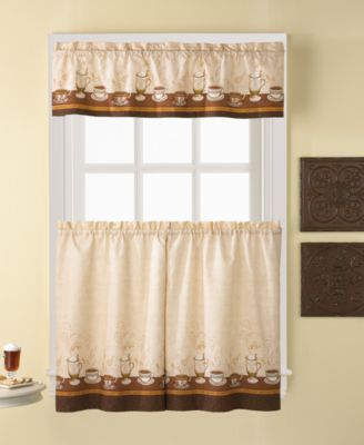 CHF - Caf&eacute; Au Lait 56" x 36" Window Tier & Valance Set
